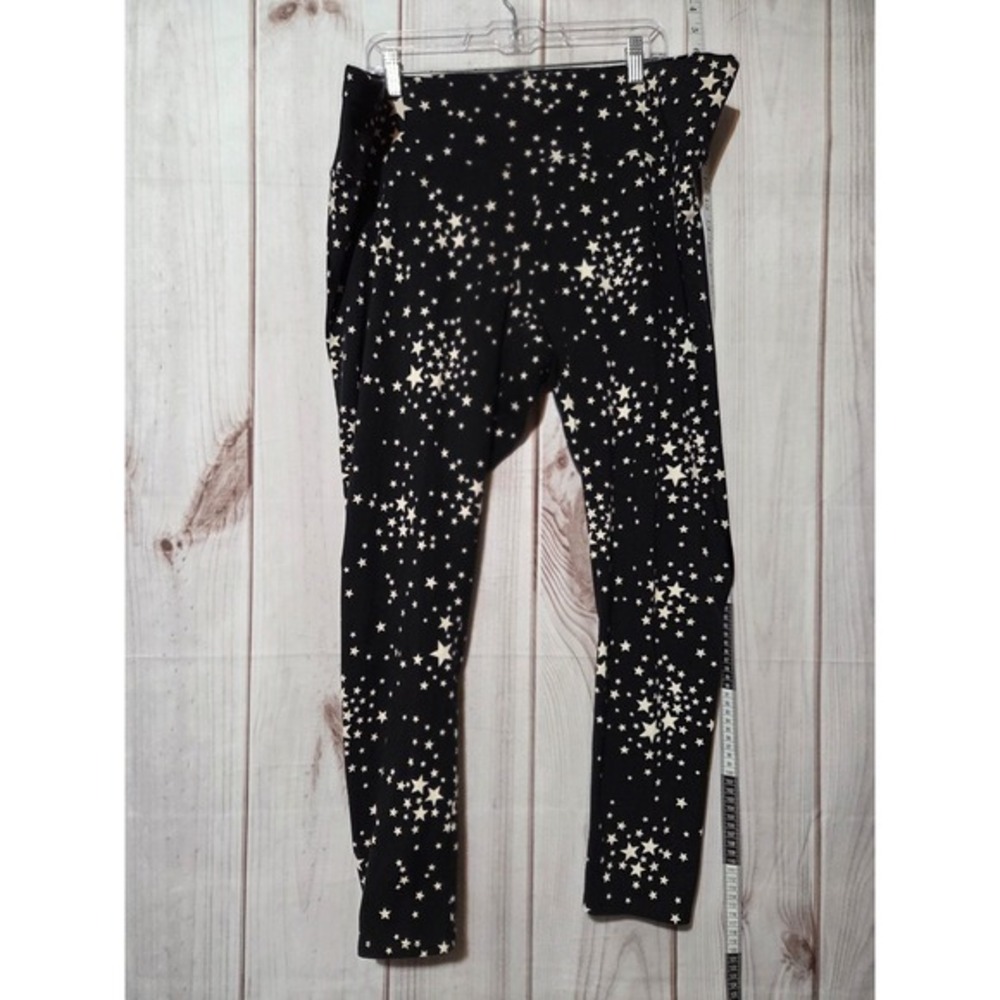 ANA A NEW APPROACH WOMAN 3X Black Star Celestial Print Leggings Pants‎